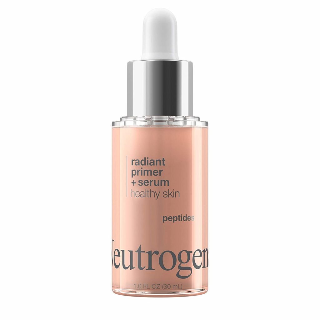Neutrogena Healthy Skin Radiant Booster Primer & Serum, Skin-Evening Serum-to-Primer with Peptides & Pearl Pigments, Evens the Look of Skin's Tone & Smooths Texture