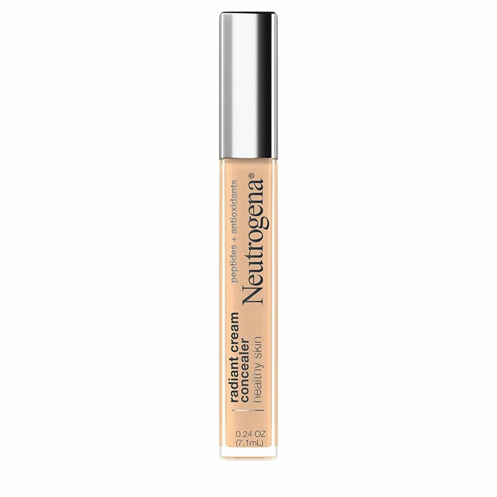 Neutrogena Healthy Skin Radiant Brightening Cream Concealer with Peptides & Vitamin E Antioxidant, Lightweight Perfecting Concealer, Non-Comedogenic, Bisque