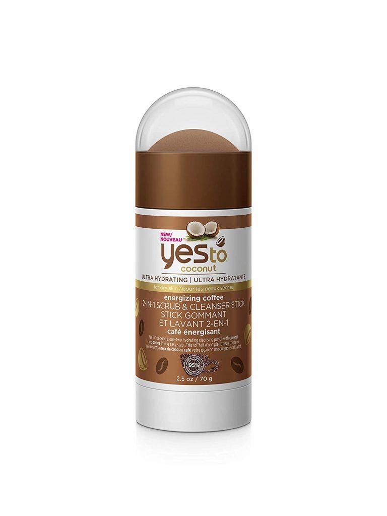 Yes To Coconut Ultra Hydrating Energizing Coffee 2 in 1 Scrub & Cleanser Stick 2.5 Oz l Dry Skin l Exfoliating Cleanse l Vegan l 95% Natural Ingredients
