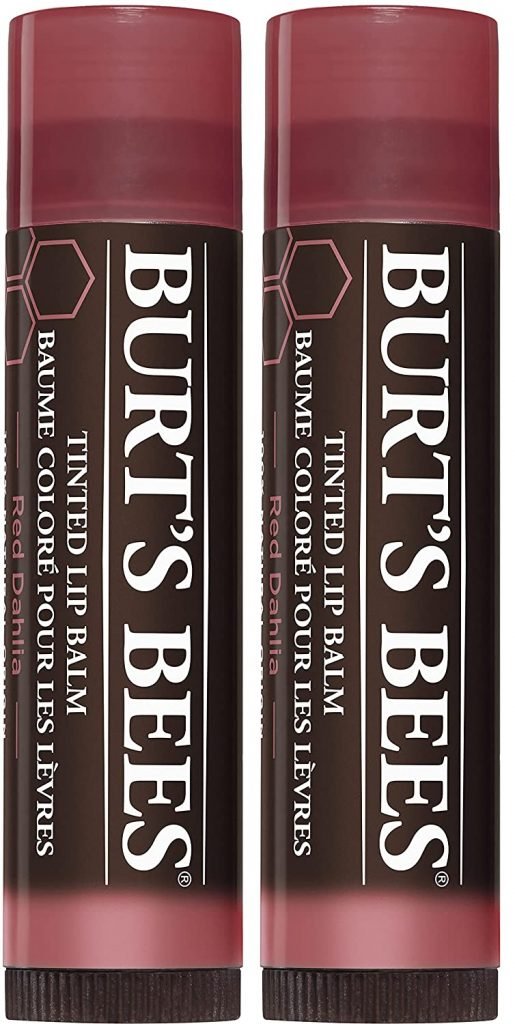 Burt's Bees 100% Natural Tinted Lip Balm, Red Dahlia with Shea Butter & Botanical Waxes 2 Tubes
