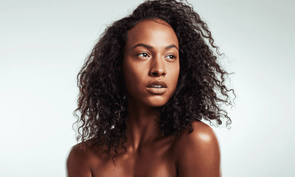 beautiful African American woman with rich glow skin