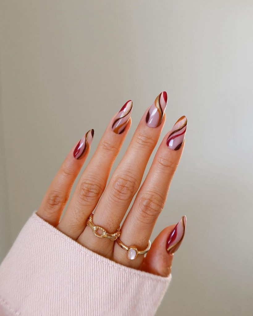 Candy Swirl Nail Colors for Christmas
