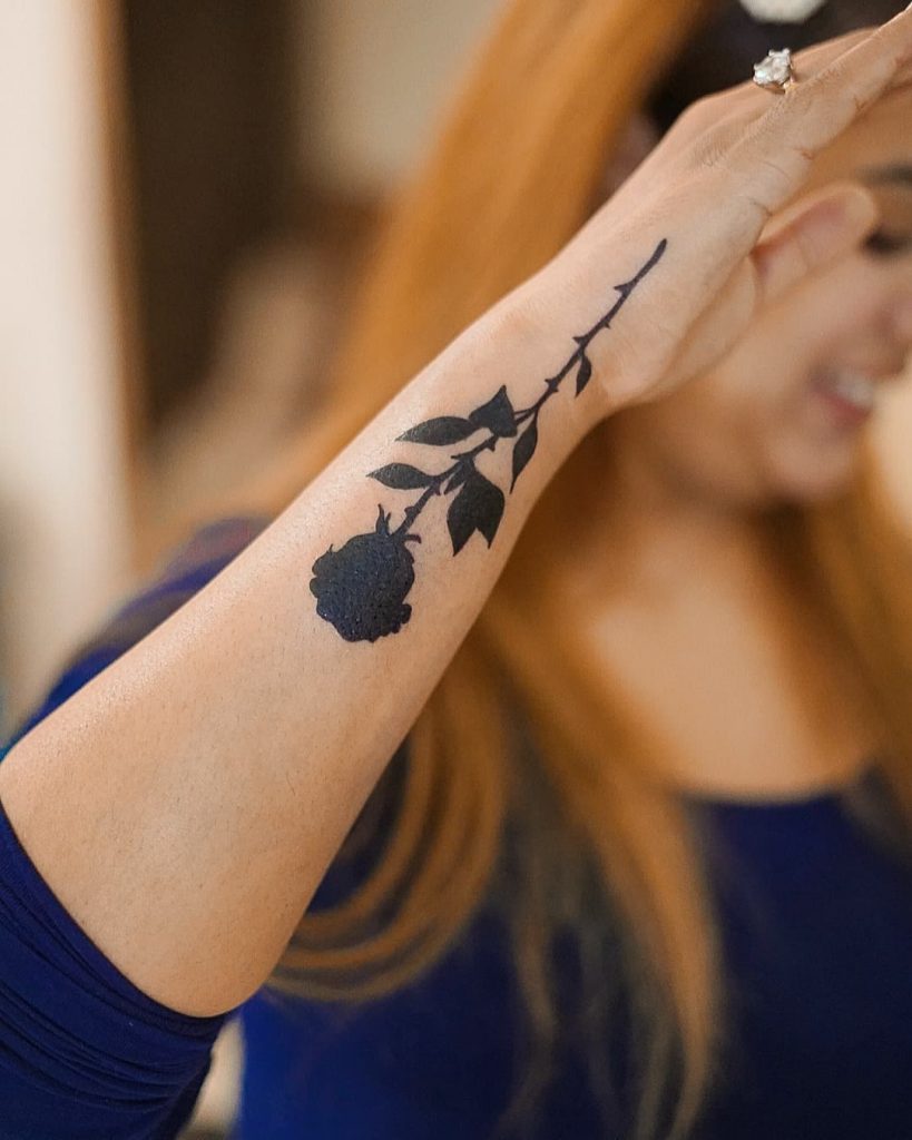 Dark Black Rose Tattoos
