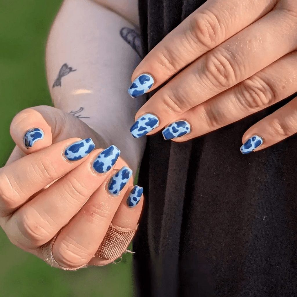Blue Cow Print