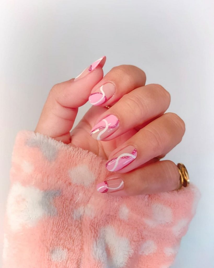 Light Pink Shaded Almond Nails