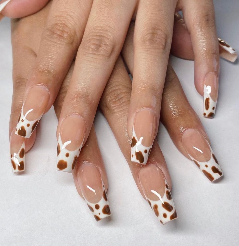 Cow Print Nail Tips