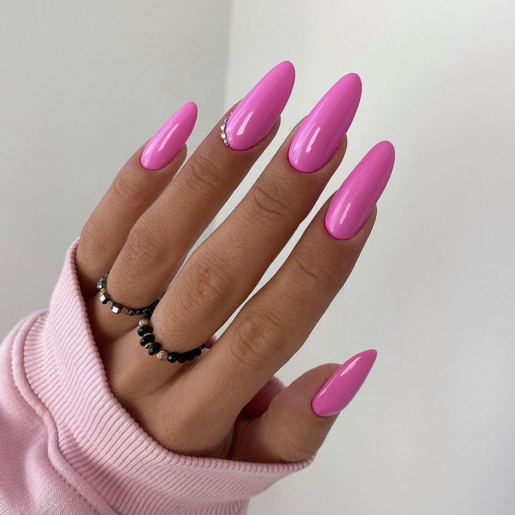 Pink Almond Shaped Nails