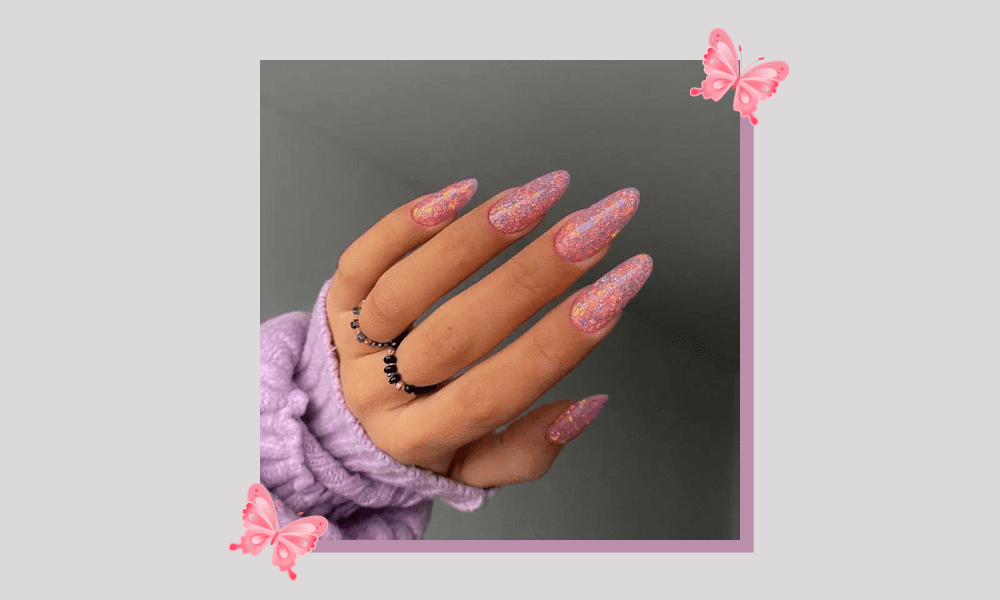 Pink Almond Shaped Nails