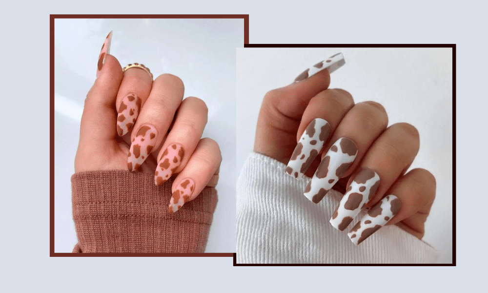 Cow Print Nails Design