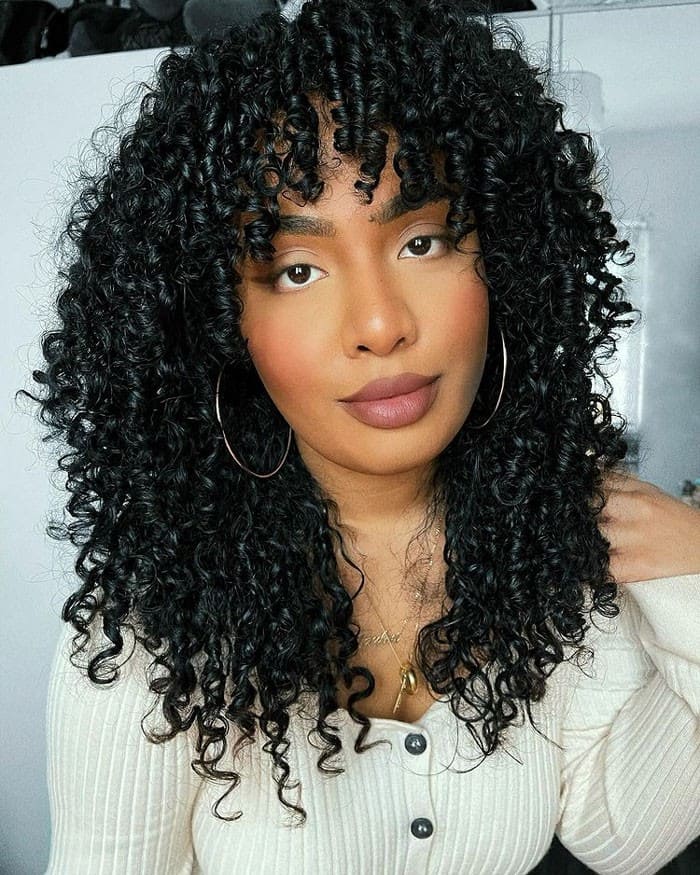 Short Hair Curly Curtain Hair Look