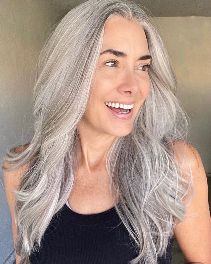 long gray hair woman 
