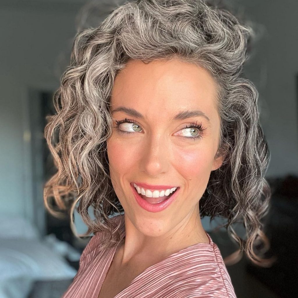 curly gray highlights