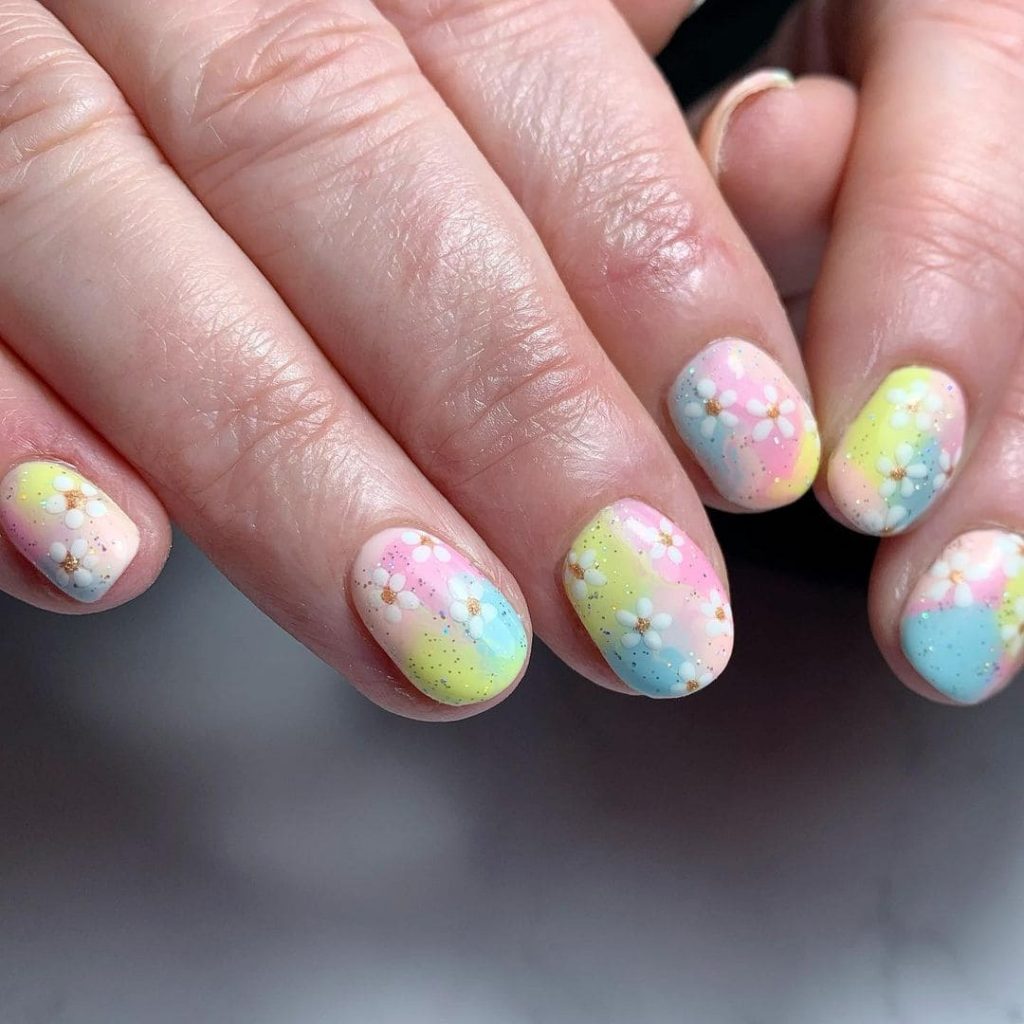 The Floral Rainbow Spring Nail