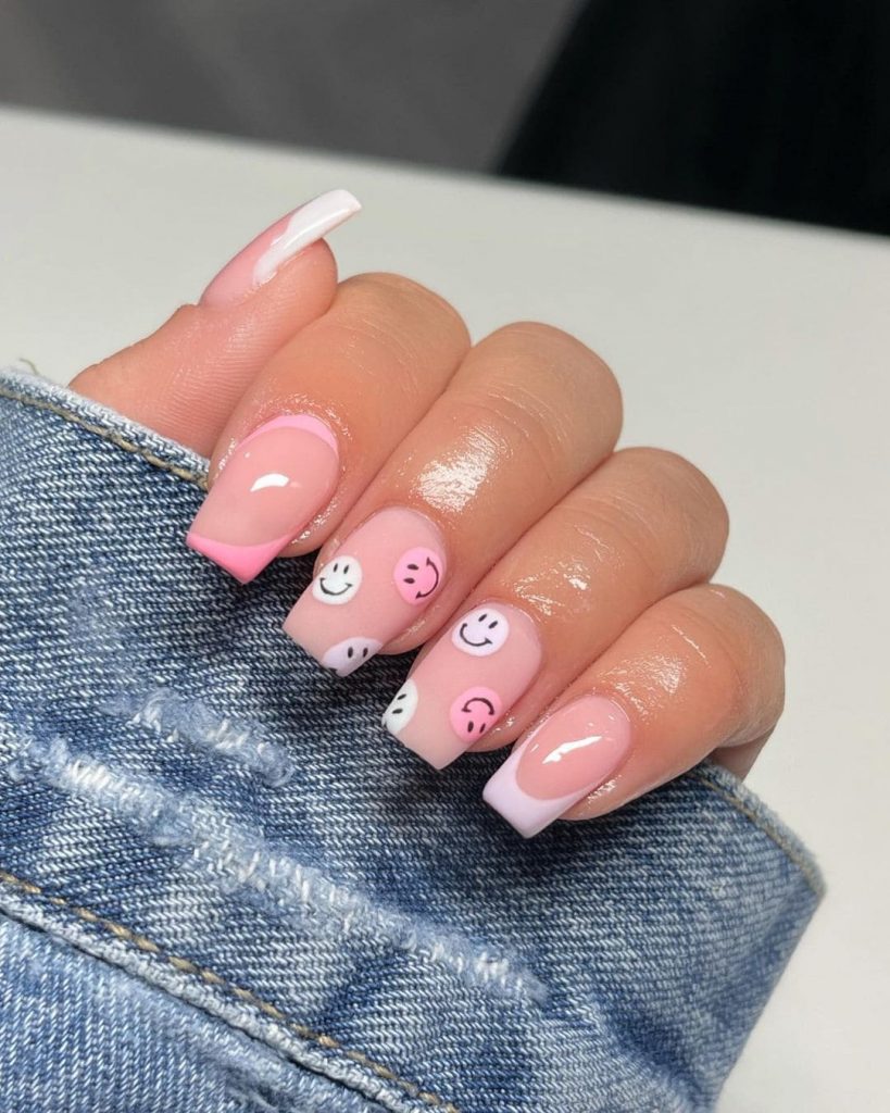 Cute Pink Spring Nail Design