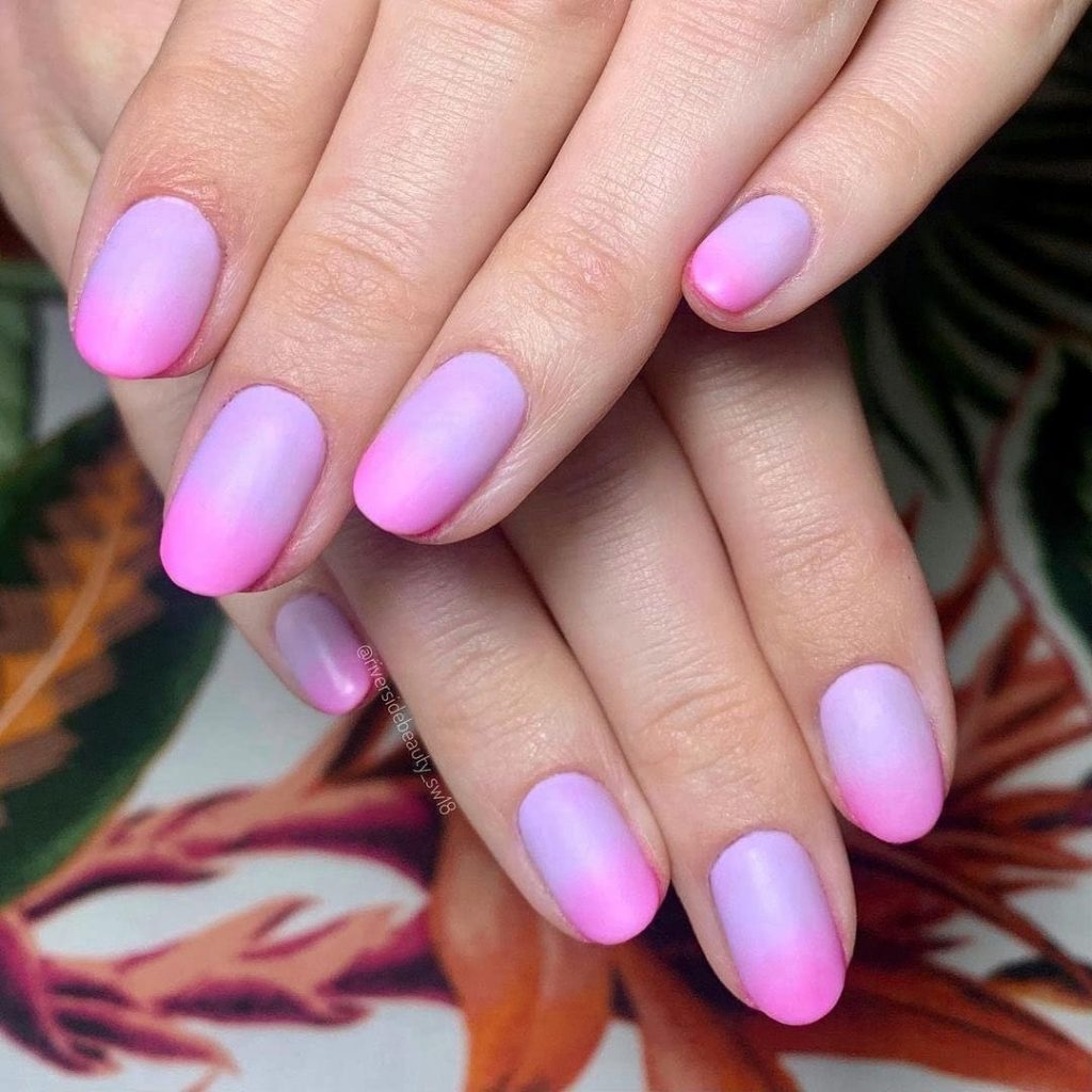 Lavender Ombre bright summer nails