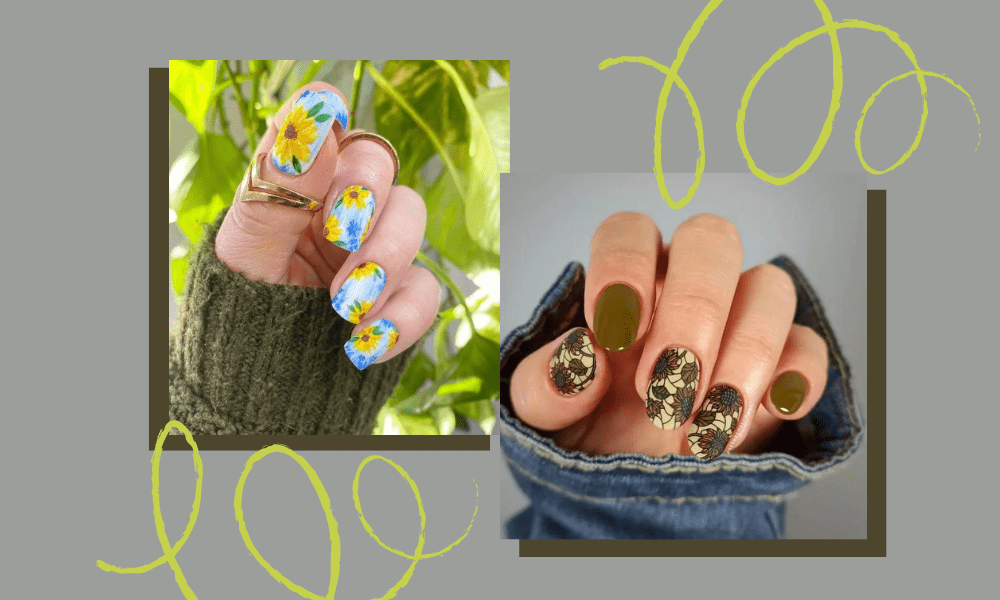 Summer Sunflower Nails