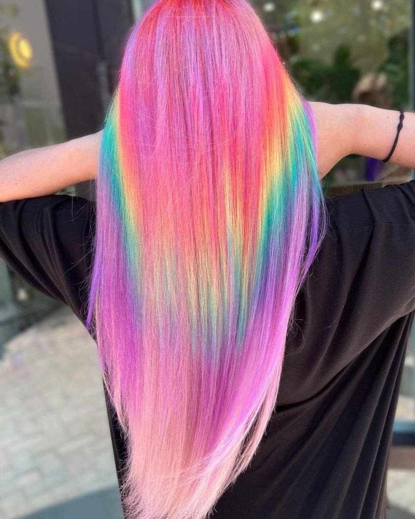 Vivid Rainbow sunset Hair