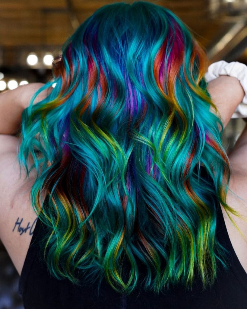 Peacock sunset Hair