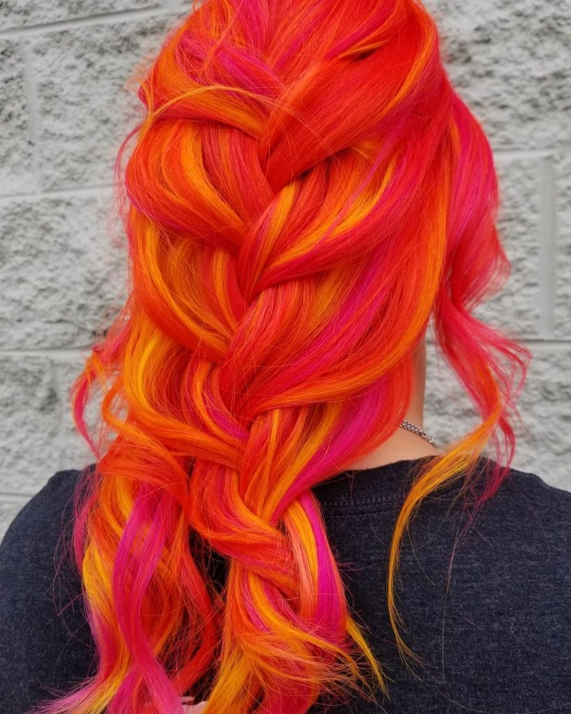 Rich Orange Braid sunset Hair