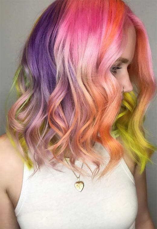 Falling Rainbow sunset Hair