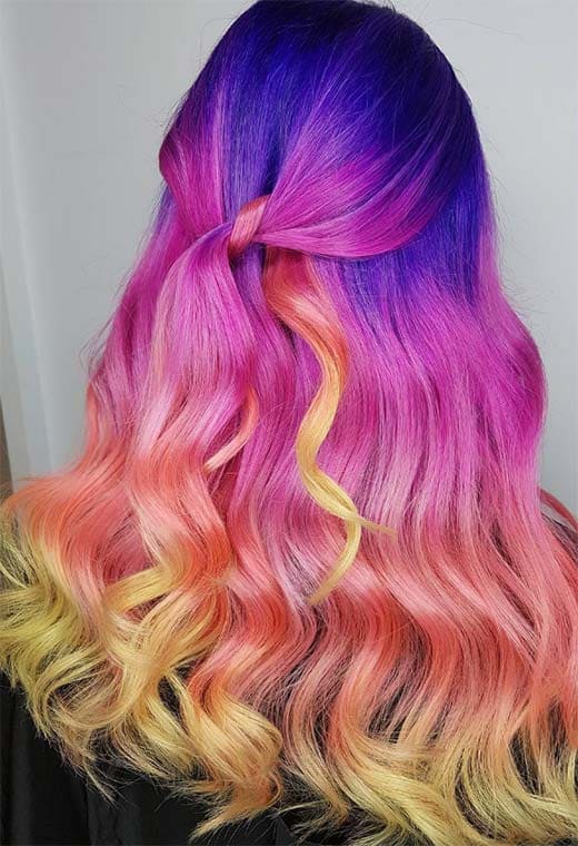 Flowing Colors sunset Hair