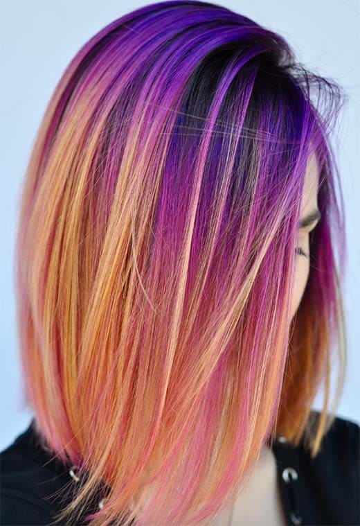 Glowing Streaks sunset Hair