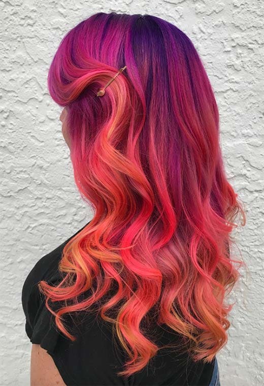 Glaring Pink sunset Hair