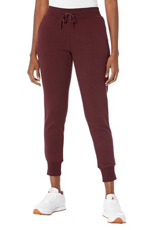 Washed burgundy drawstring joggers