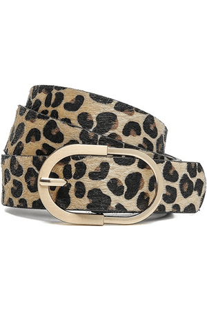 Tanpie Womens Leather Waist Belts for Jeans Pants with Gold Buckle
