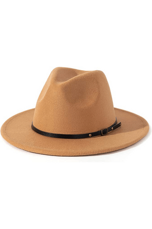 Warm-hued Fedora Women Belt Buckle Fedora Hat