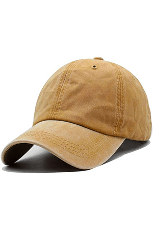 Washed Distressed Baseball-Cap Twill Adjustable