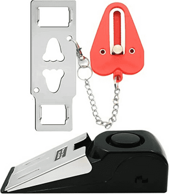 Upgraded Portable Door Lock & Door Stop Alarm, Dual Protection Security Door Kit