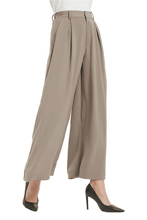 Women High Waist Casual Wide Leg Long Palazzo Pants Trousers Regular Size