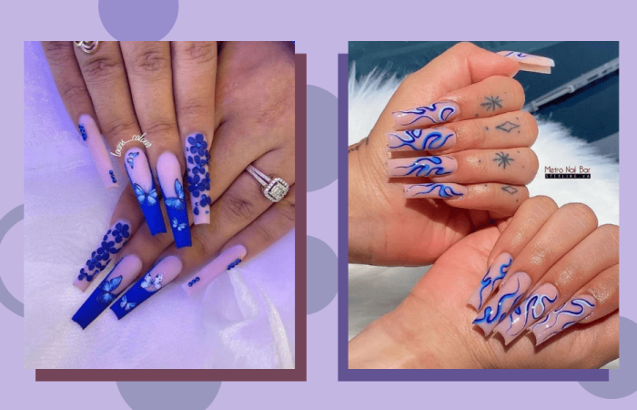 Blue Coffin Nail, blue nails