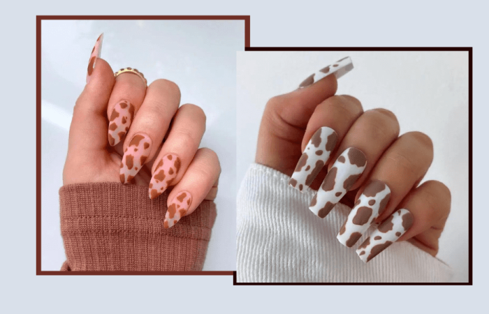 Cow Print Nails Design