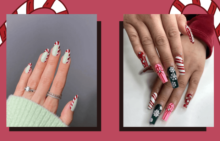 Christmas Candy Cane Nails