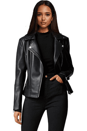 Womens Faux Leather Motorcycle Jackets
